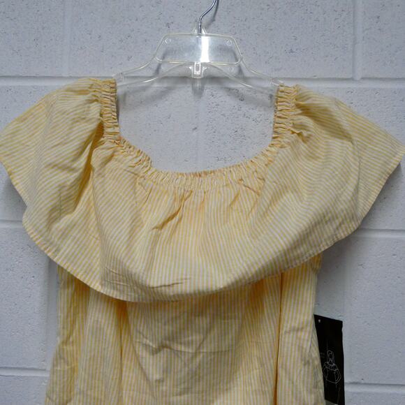 PerSeption Concept Women's Small Wear it two‎ ways Dress yellow white stripes - Picture 1 of 7